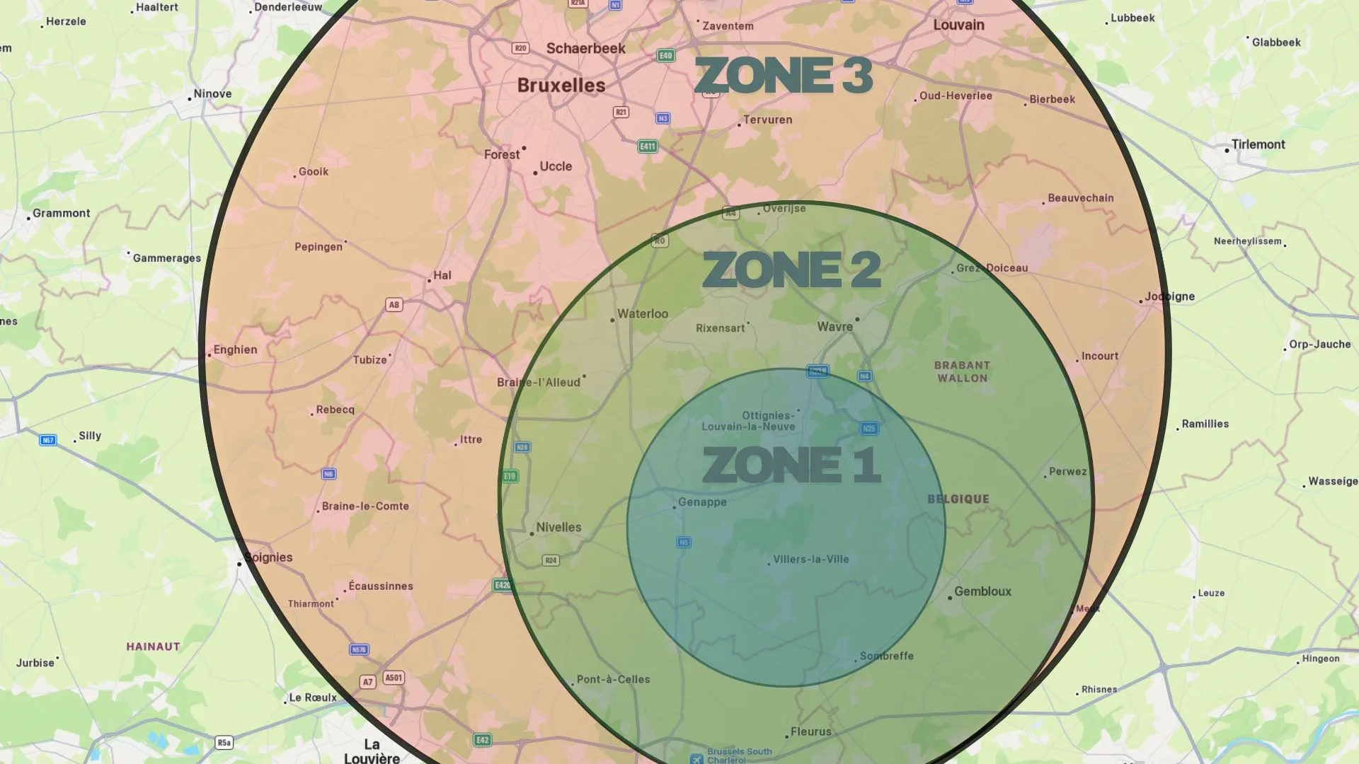 Carte des zones de livraison